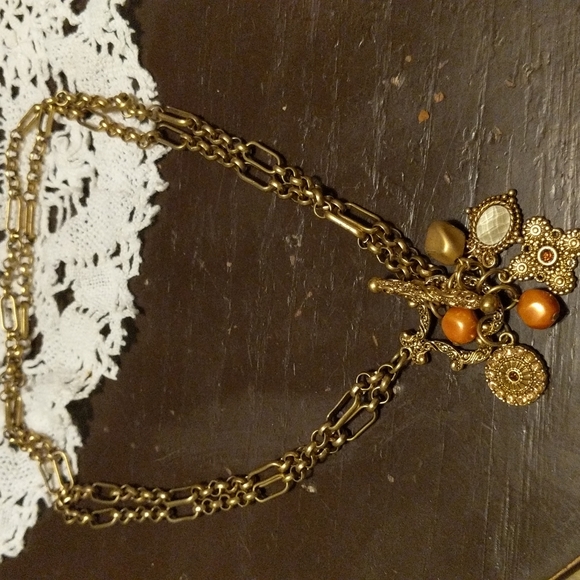 Gold Jeweled Necklace - Picture 1 of 3